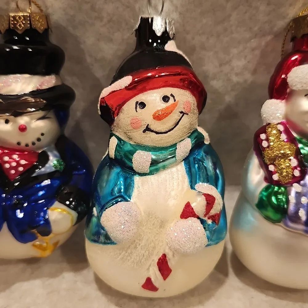 Snowman Christmas Ornaments Set of 4